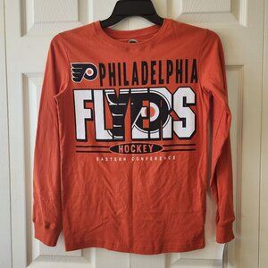 Philadelphia Flyers Official NHL Long Sleeve Hockey Tee Boys L 12/14 NWT